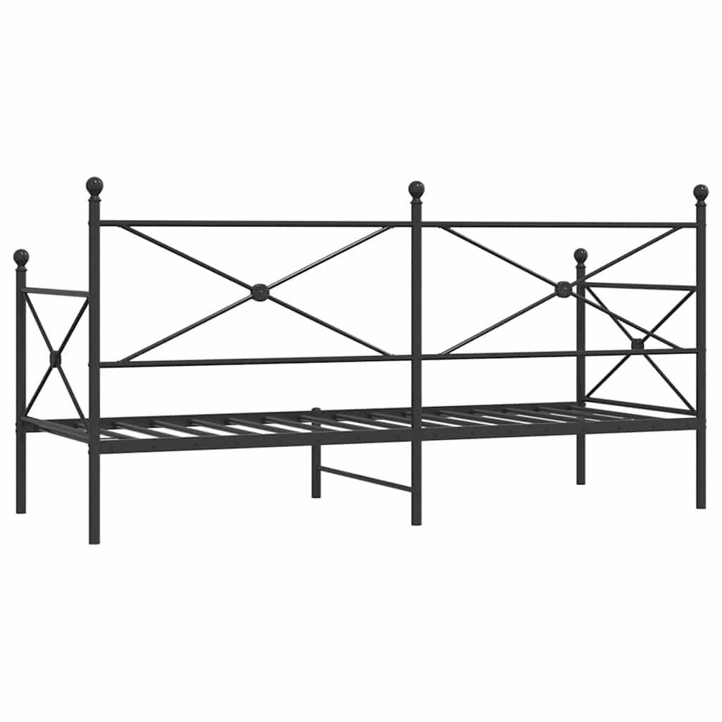 Slaapbank zonder matras 75x190 cm staal zwart is nu te koop bij PeponiXL, paradijselijk wonen!