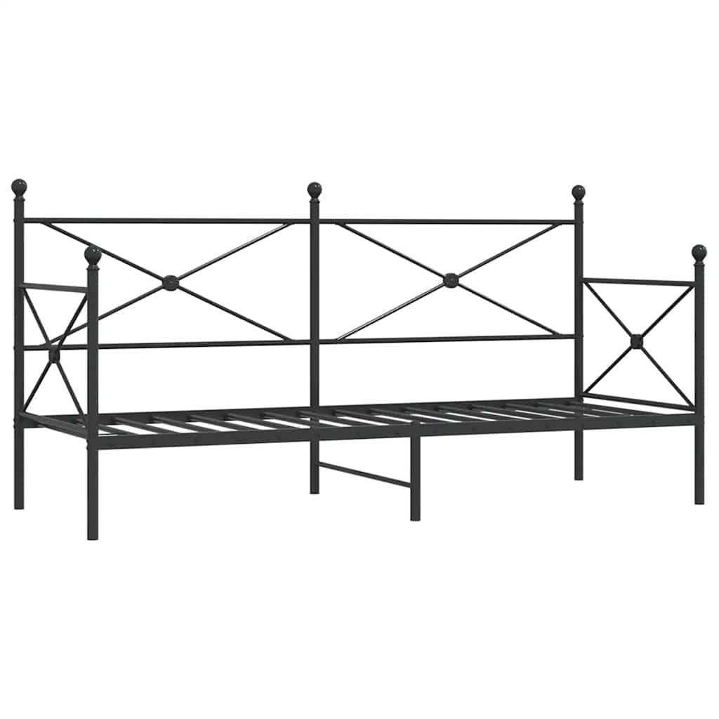 Slaapbank zonder matras 80x200 cm staal zwart is nu te koop bij PeponiXL, paradijselijk wonen!