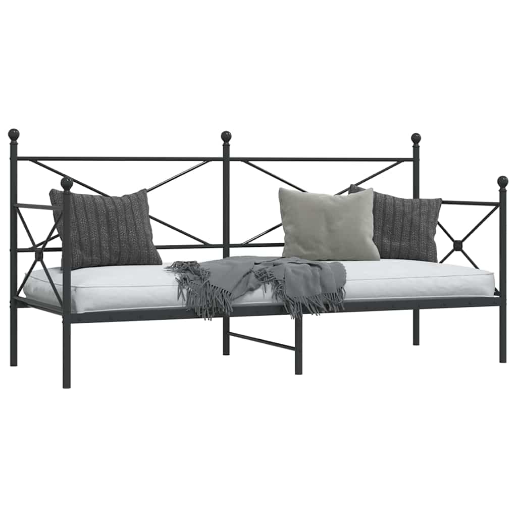 Slaapbank zonder matras 80x200 cm staal zwart is nu te koop bij PeponiXL, paradijselijk wonen!