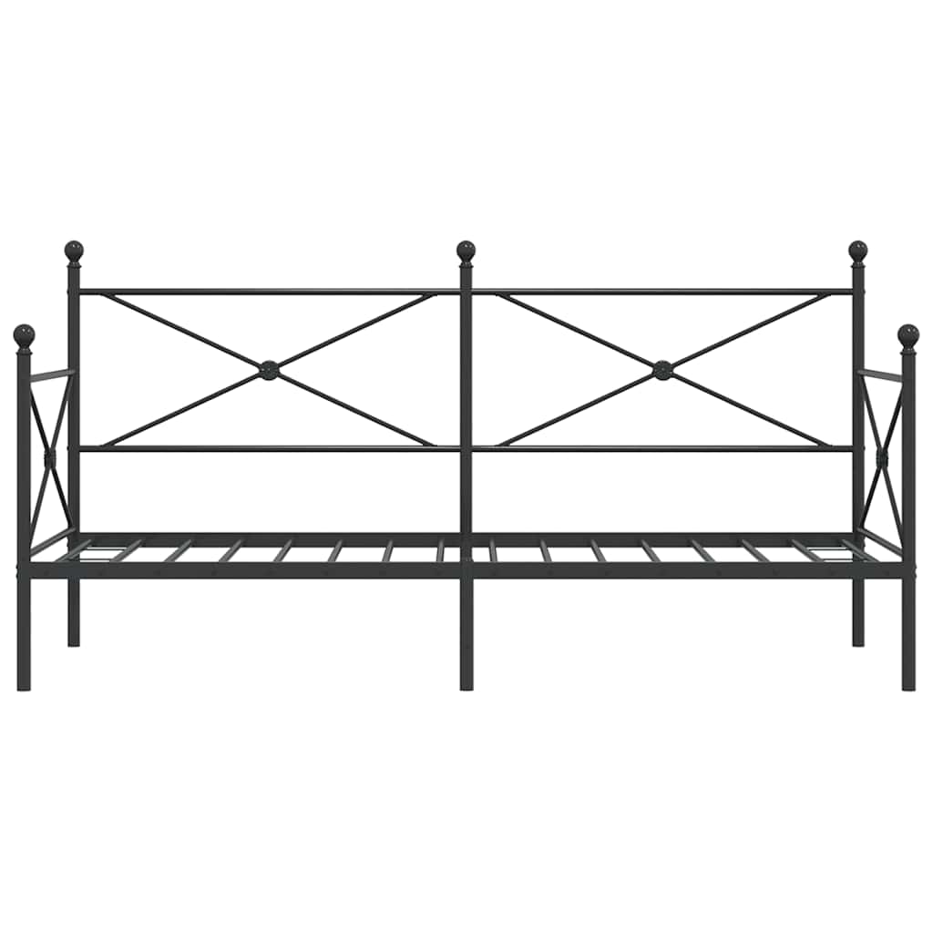 Slaapbank zonder matras 80x200 cm staal zwart is nu te koop bij PeponiXL, paradijselijk wonen!