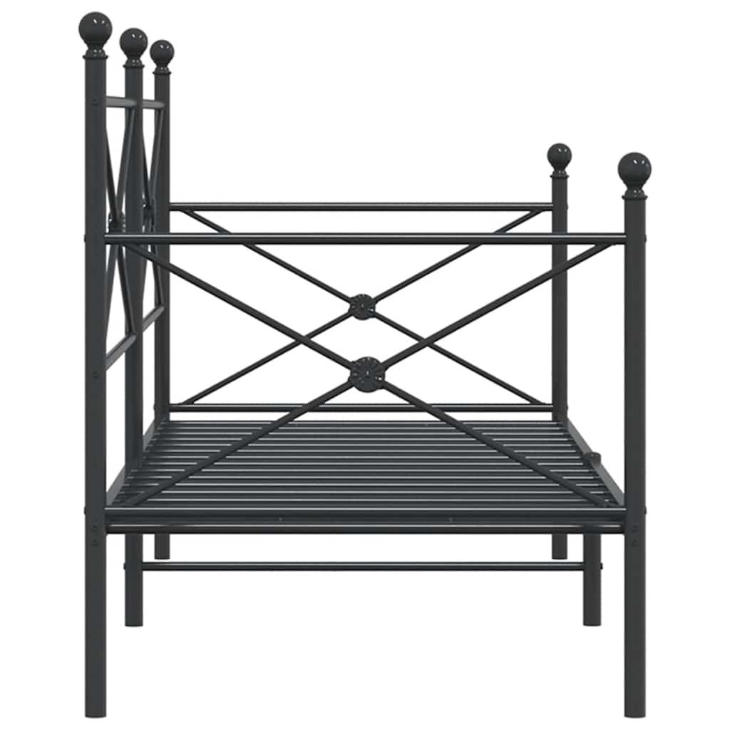 Slaapbank zonder matras 80x200 cm staal zwart is nu te koop bij PeponiXL, paradijselijk wonen!