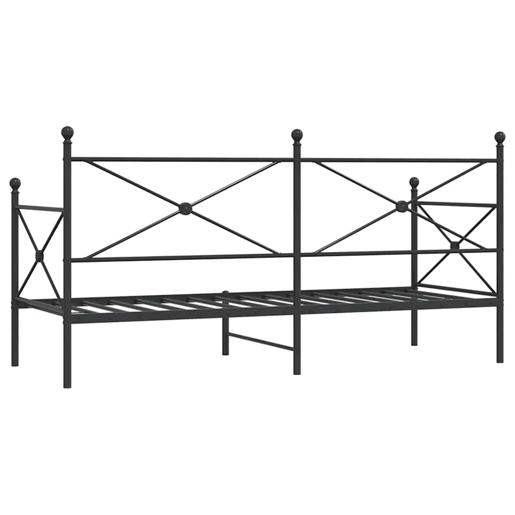 Slaapbank zonder matras 80x200 cm staal zwart is nu te koop bij PeponiXL, paradijselijk wonen!