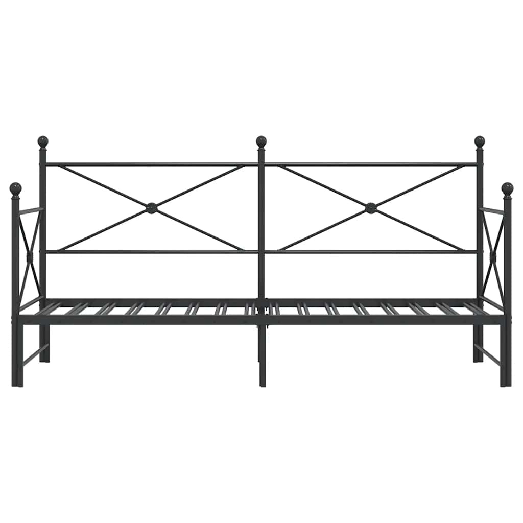 Slaapbank met onderschuifbed zonder matras 80x200cm staal zwart is nu te koop bij PeponiXL, paradijselijk wonen!