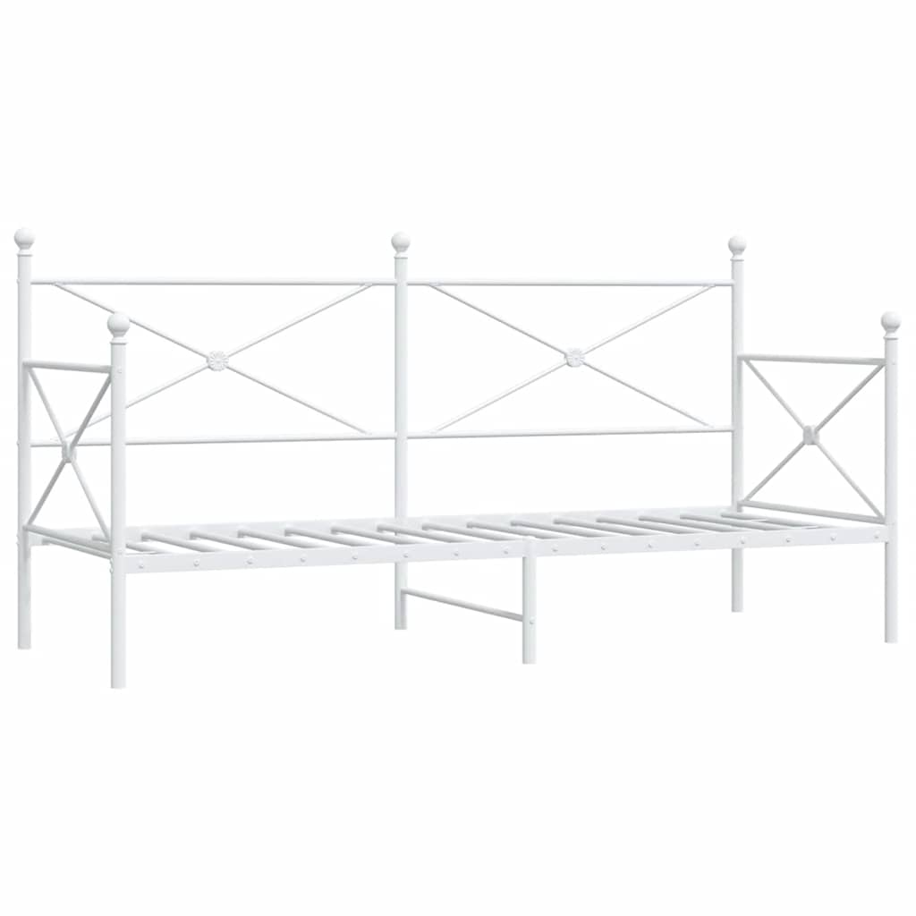 Slaapbank zonder matras 90x200 cm staal wit is nu te koop bij PeponiXL, paradijselijk wonen!