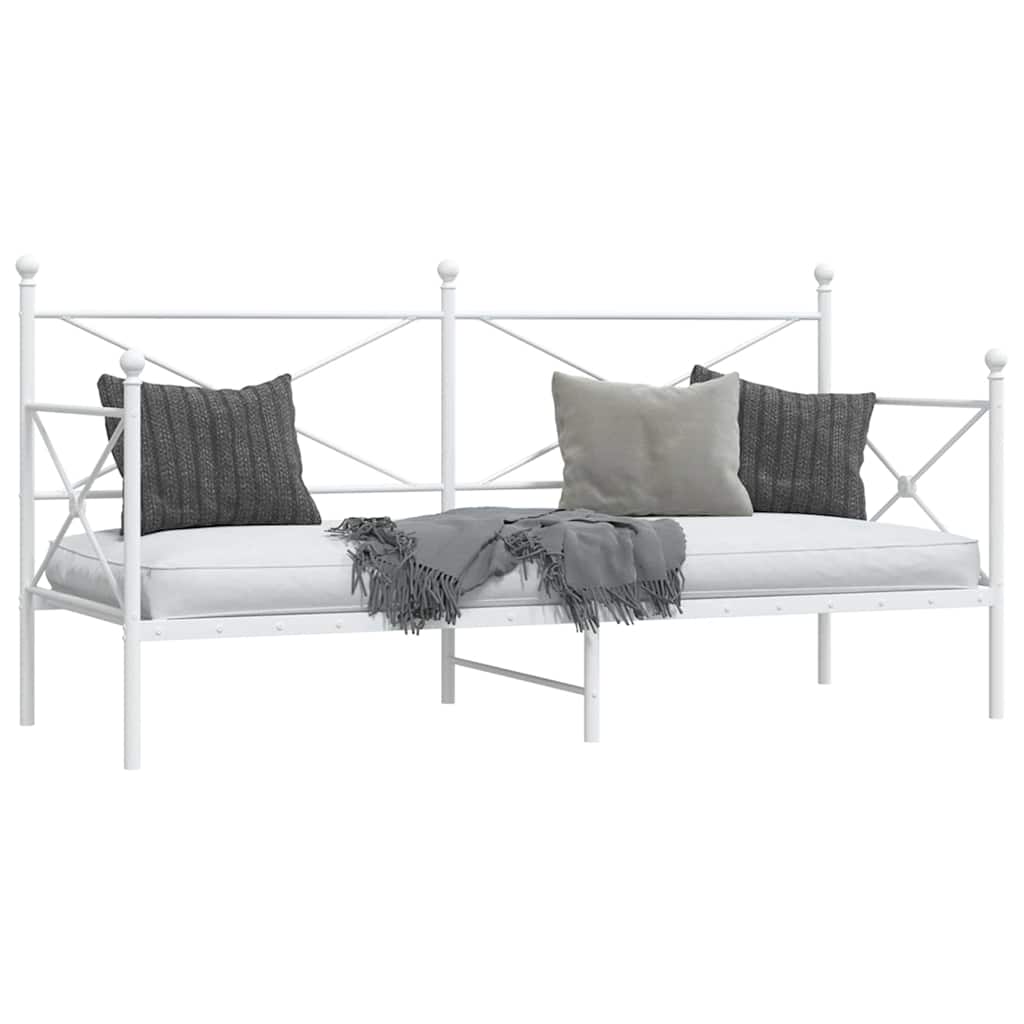 Slaapbank zonder matras 90x200 cm staal wit is nu te koop bij PeponiXL, paradijselijk wonen!