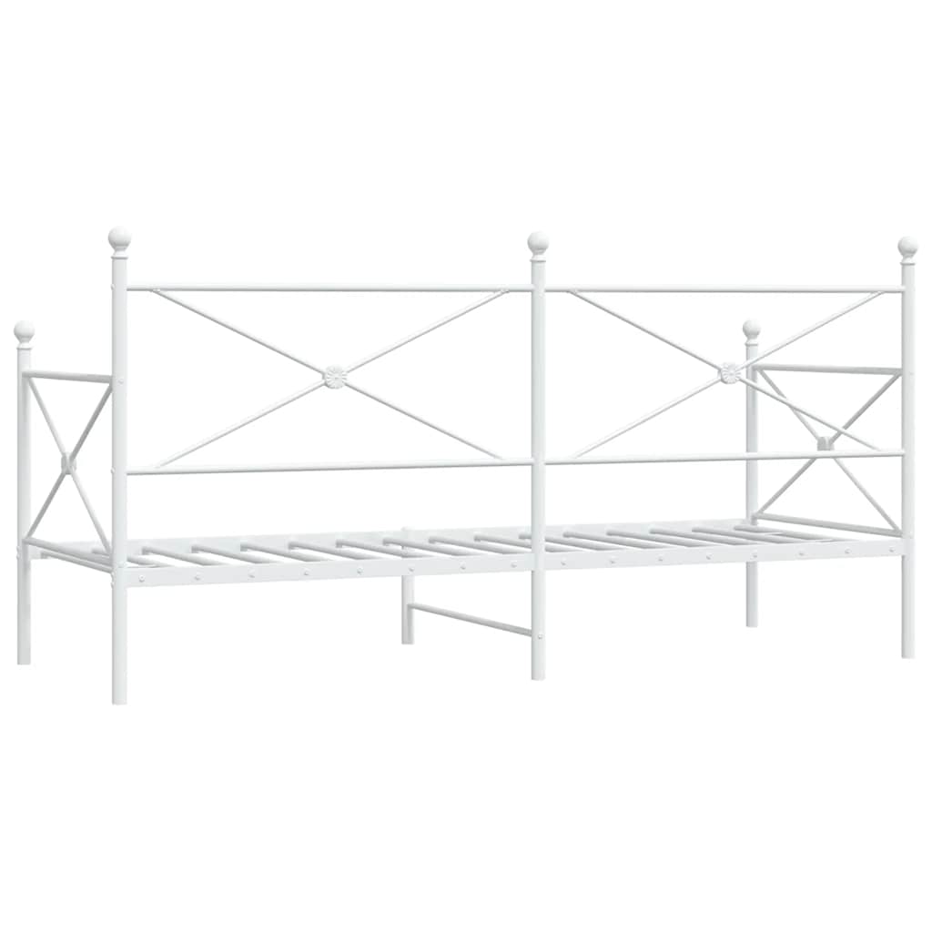 Slaapbank zonder matras 90x200 cm staal wit is nu te koop bij PeponiXL, paradijselijk wonen!