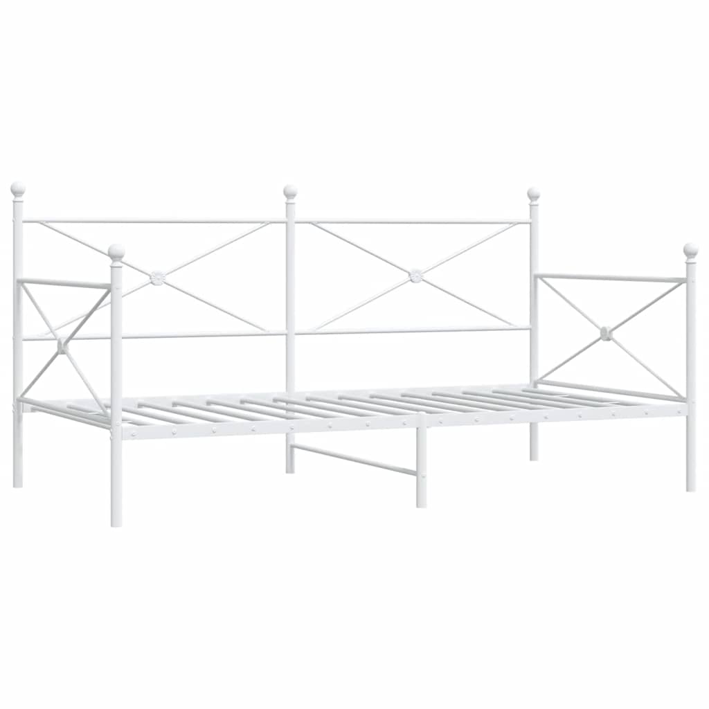 Slaapbank zonder matras 107x203 cm staal wit is nu te koop bij PeponiXL, paradijselijk wonen!