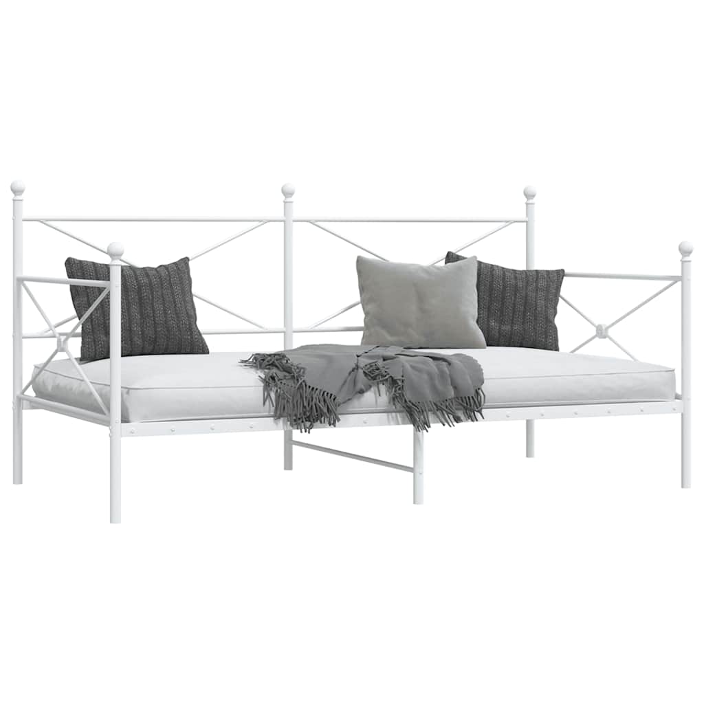Slaapbank zonder matras 107x203 cm staal wit is nu te koop bij PeponiXL, paradijselijk wonen!