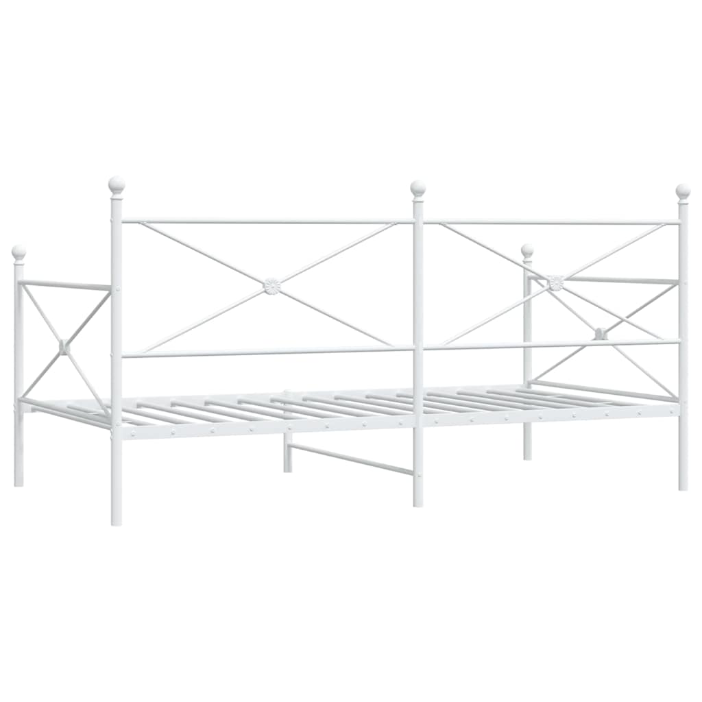 Slaapbank zonder matras 107x203 cm staal wit is nu te koop bij PeponiXL, paradijselijk wonen!