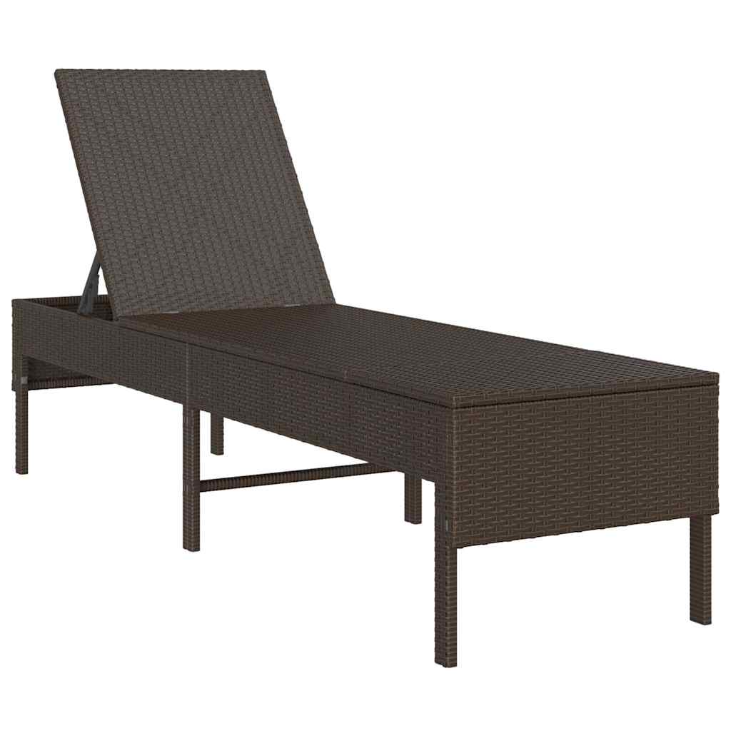 Ligstoel met kussen bruin 55x200x44cm polyrotan is nu te koop bij PeponiXL, paradijselijk wonen!