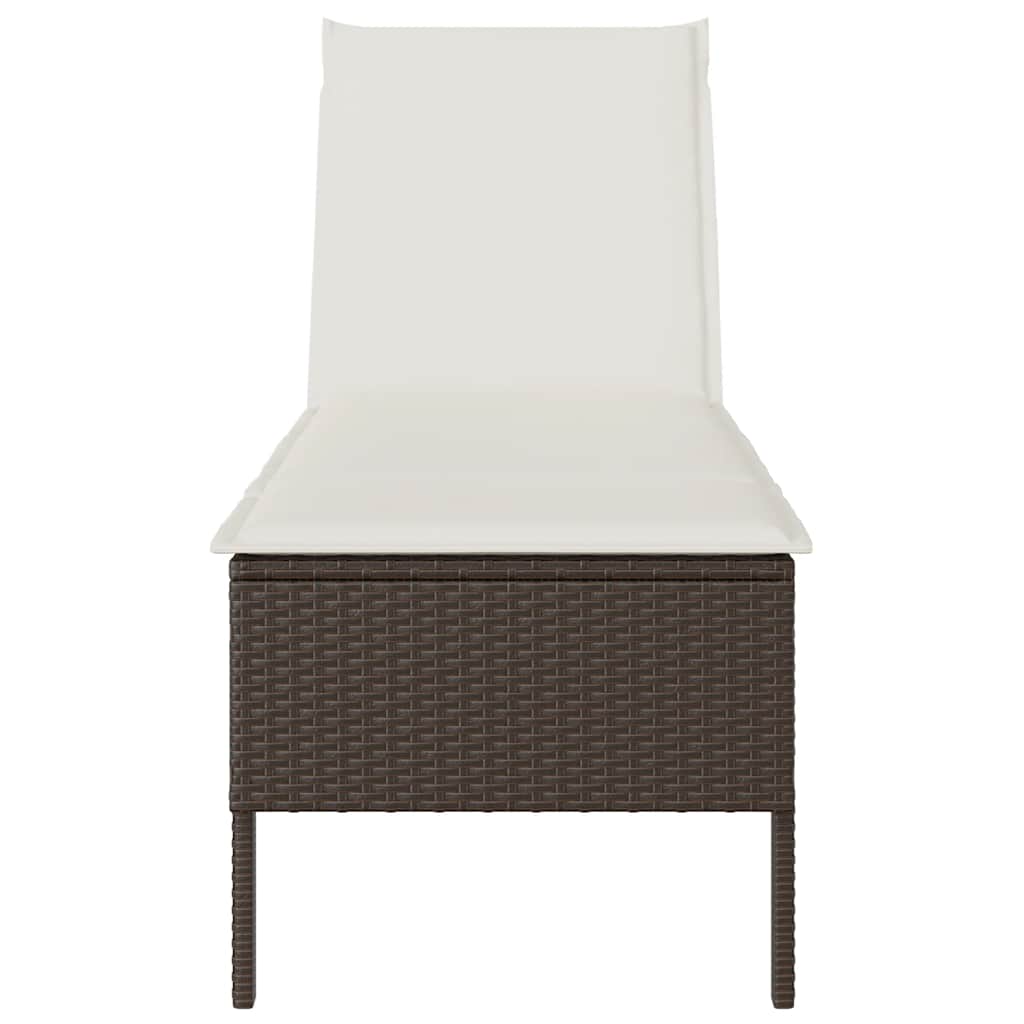 Ligstoel met kussen bruin 55x200x44cm polyrotan is nu te koop bij PeponiXL, paradijselijk wonen!