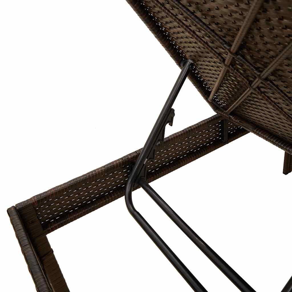 Ligstoel met kussen bruin 55x200x44cm polyrotan is nu te koop bij PeponiXL, paradijselijk wonen!