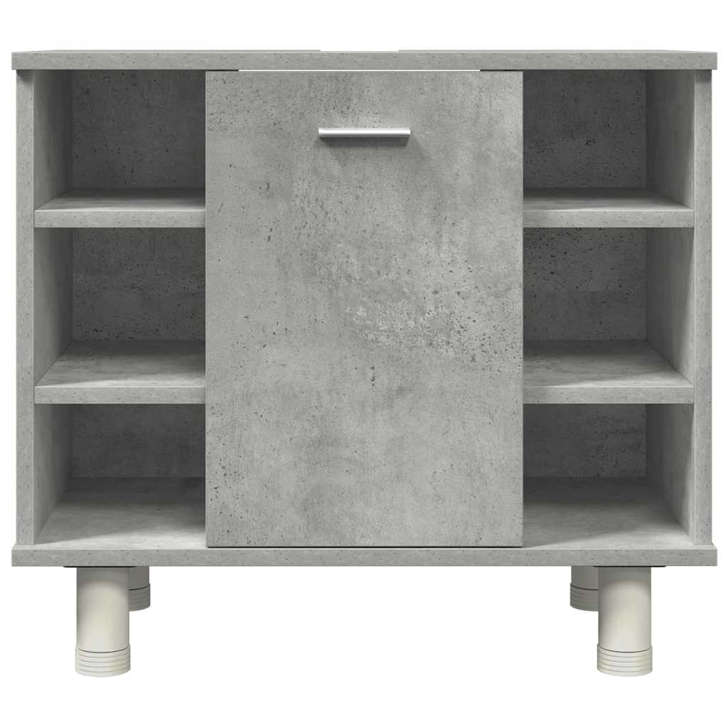 4-delige Badkamermeubelset bewerkt hout betongrijs is nu te koop bij PeponiXL, paradijselijk wonen!