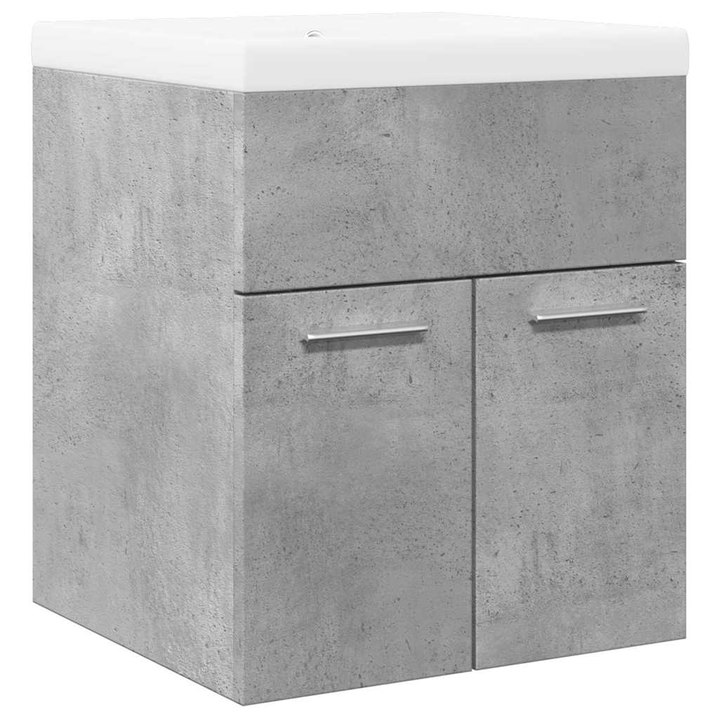 2-delige Badkamermeubelset bewerkt hout betongrijs is nu te koop bij PeponiXL, paradijselijk wonen!
