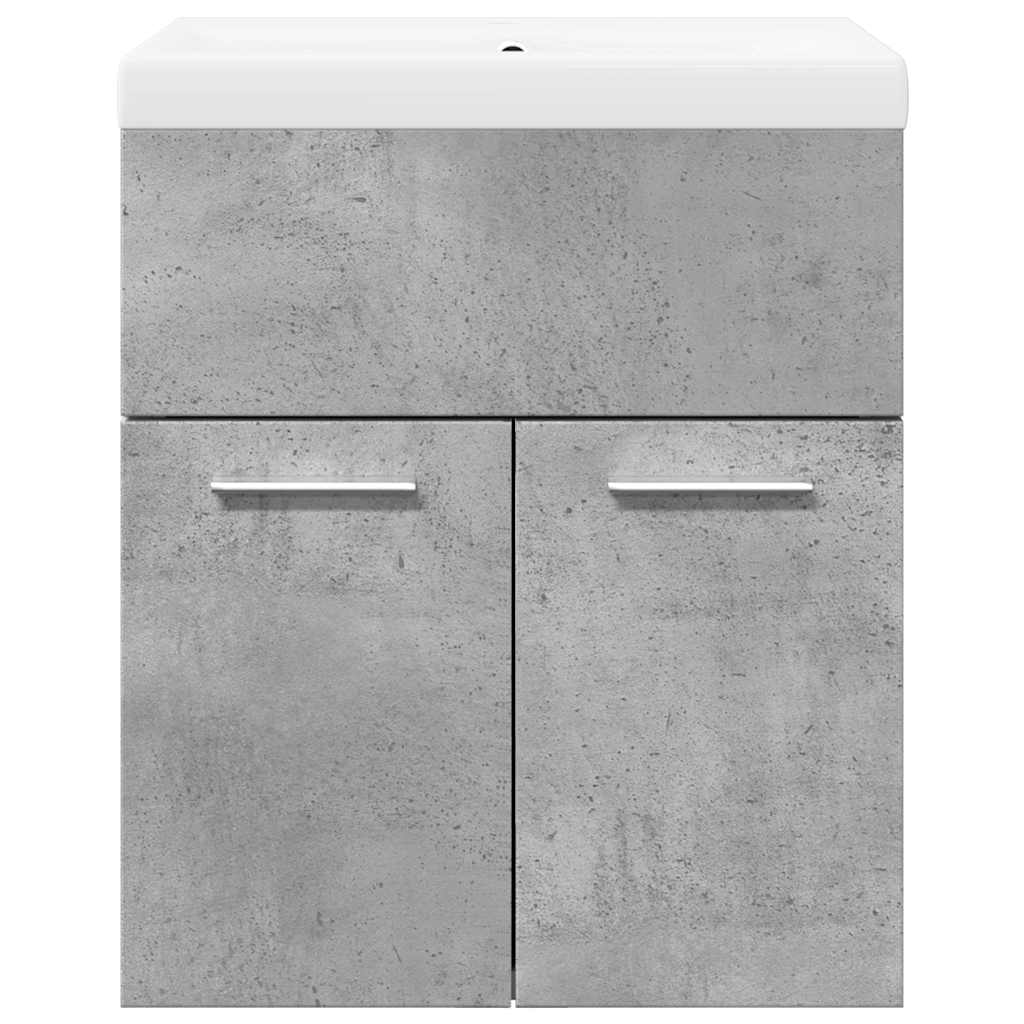 2-delige Badkamermeubelset bewerkt hout betongrijs is nu te koop bij PeponiXL, paradijselijk wonen!