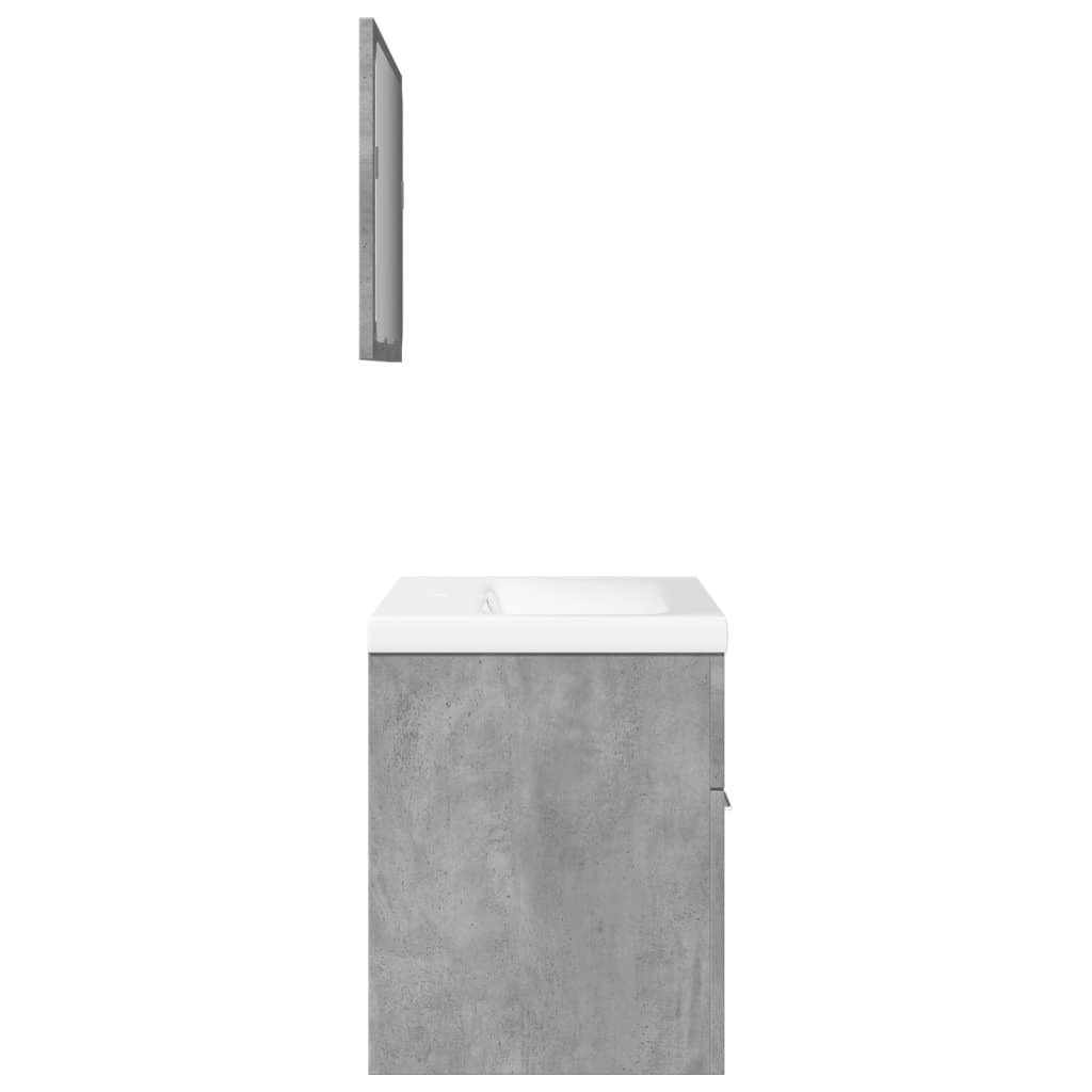 3-delige Badkamermeubelset bewerkt hout betongrijs is nu te koop bij PeponiXL, paradijselijk wonen!
