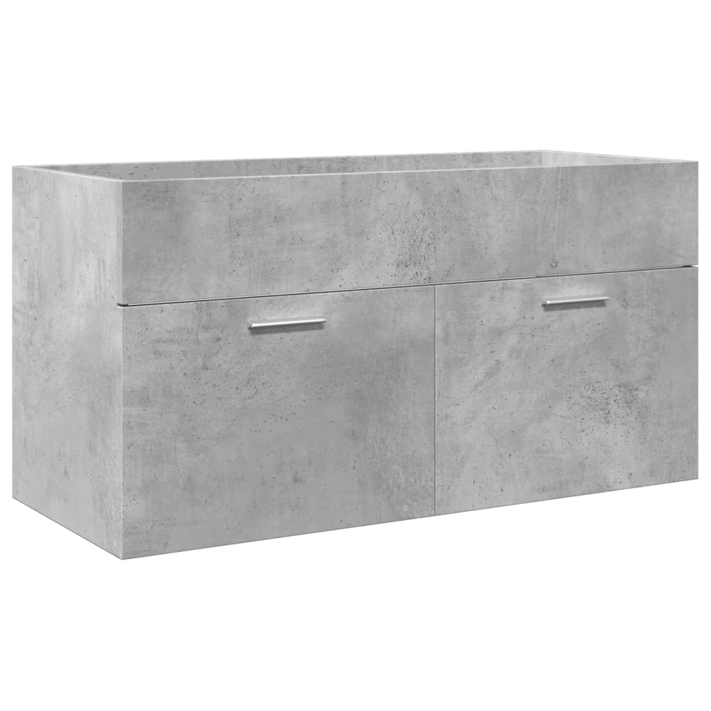 4-delige Badkamermeubelset bewerkt hout betongrijs is nu te koop bij PeponiXL, paradijselijk wonen!