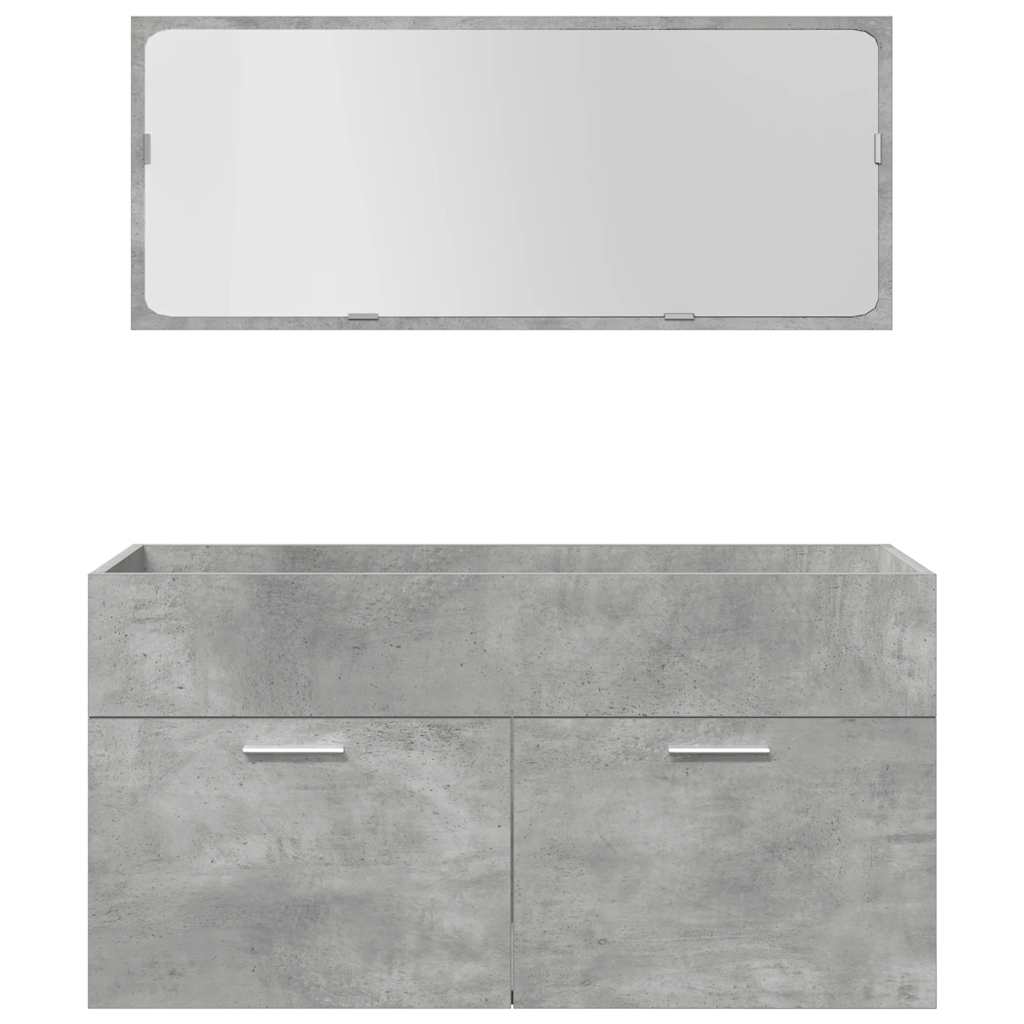 4-delige Badkamermeubelset bewerkt hout betongrijs is nu te koop bij PeponiXL, paradijselijk wonen!