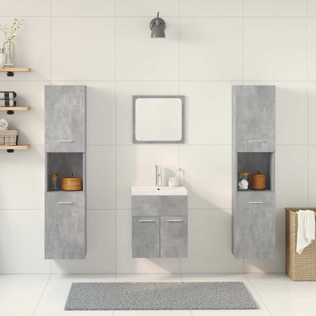 5-delige Badkamermeubelset bewerkt hout betongrijs is nu te koop bij PeponiXL, paradijselijk wonen!