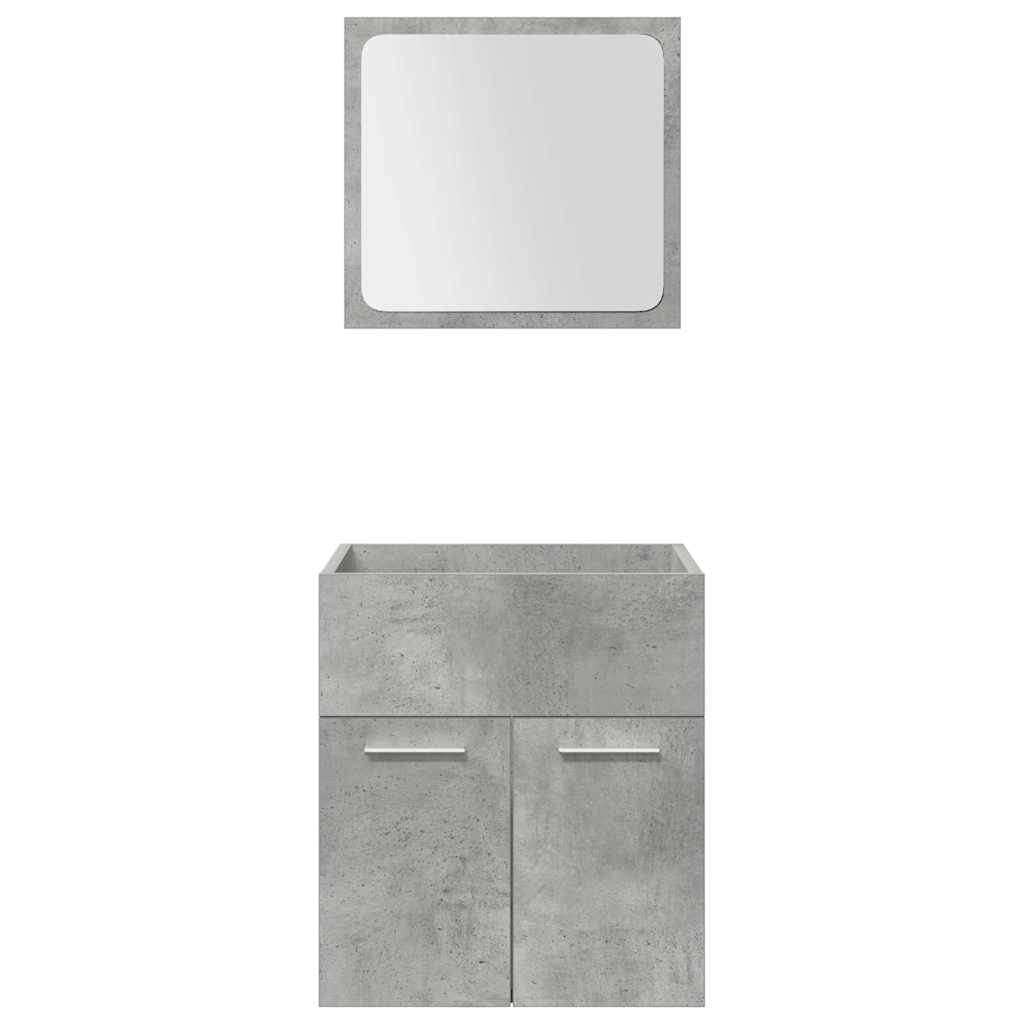 5-delige Badkamermeubelset bewerkt hout betongrijs is nu te koop bij PeponiXL, paradijselijk wonen!