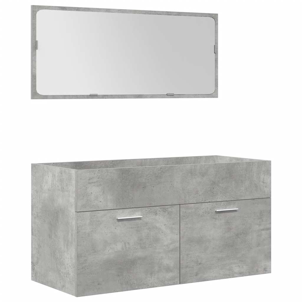 5-delige Badkamermeubelset bewerkt hout betongrijs is nu te koop bij PeponiXL, paradijselijk wonen!