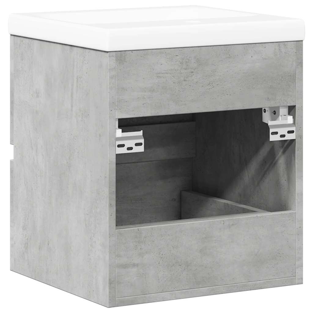 2-delige Badkamermeubelset bewerkt hout betongrijs is nu te koop bij PeponiXL, paradijselijk wonen!