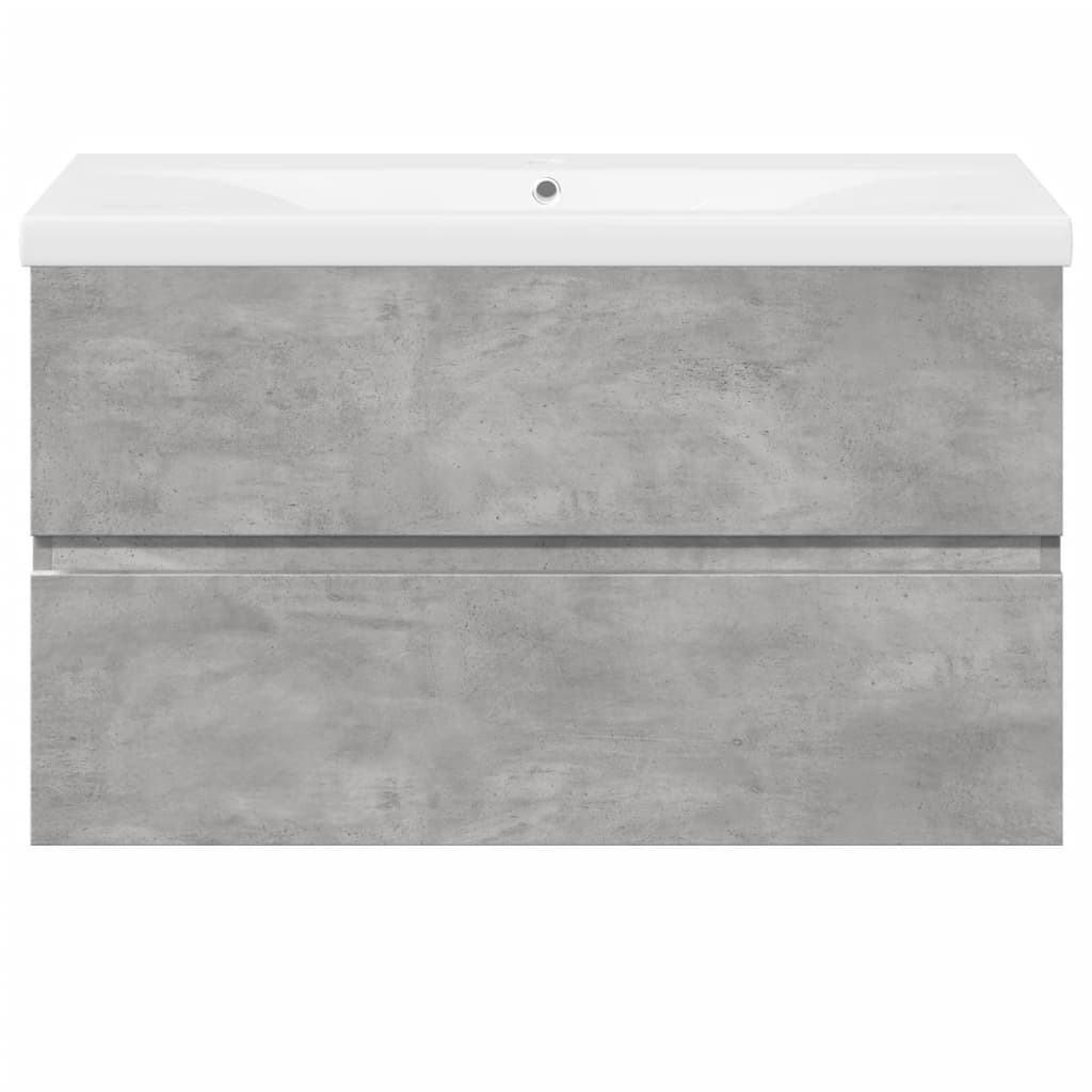 2-delige Badkamermeubelset bewerkt hout betongrijs is nu te koop bij PeponiXL, paradijselijk wonen!