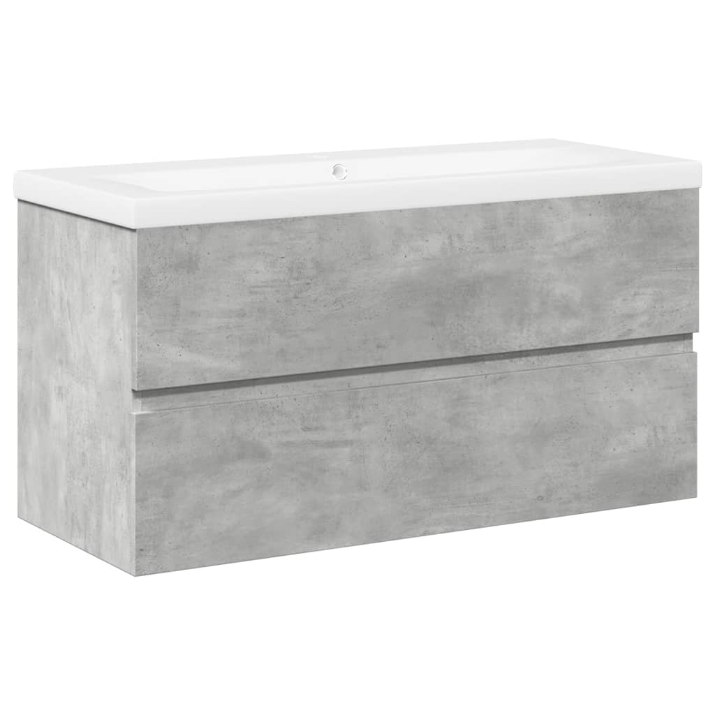 2-delige Badkamermeubelset bewerkt hout betongrijs is nu te koop bij PeponiXL, paradijselijk wonen!