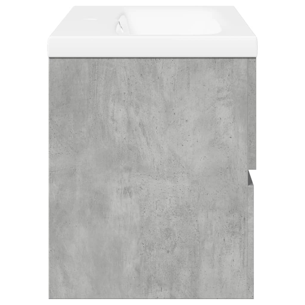 2-delige Badkamermeubelset bewerkt hout betongrijs is nu te koop bij PeponiXL, paradijselijk wonen!