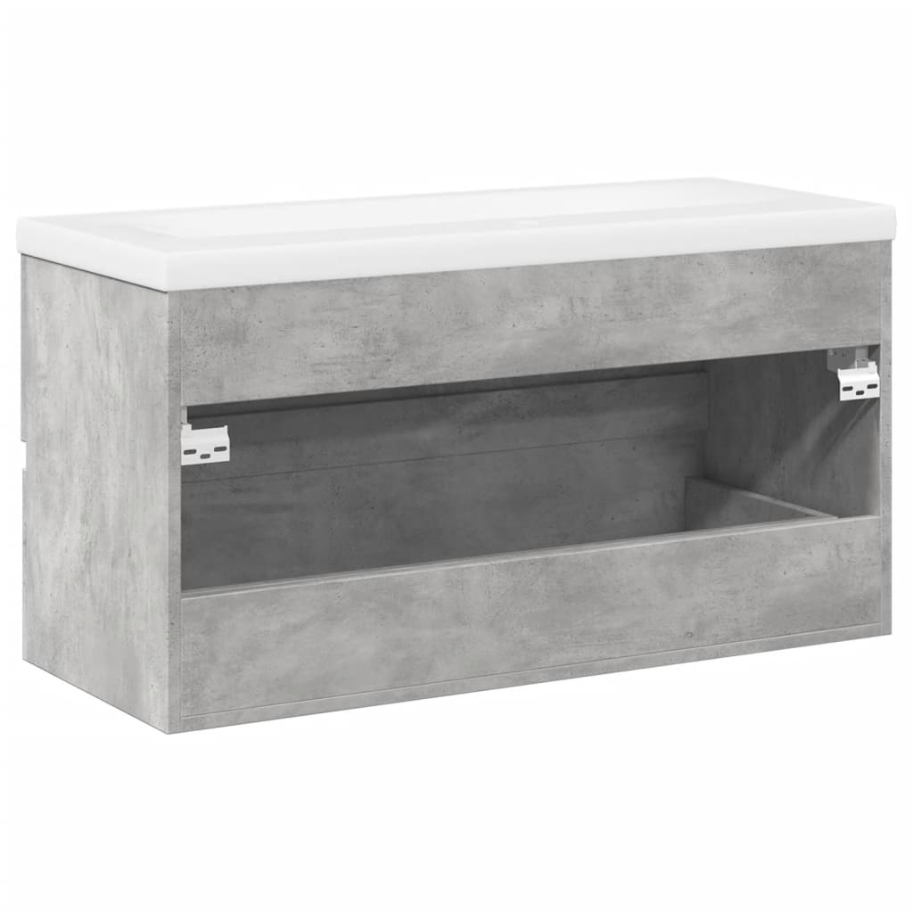 2-delige Badkamermeubelset bewerkt hout betongrijs is nu te koop bij PeponiXL, paradijselijk wonen!