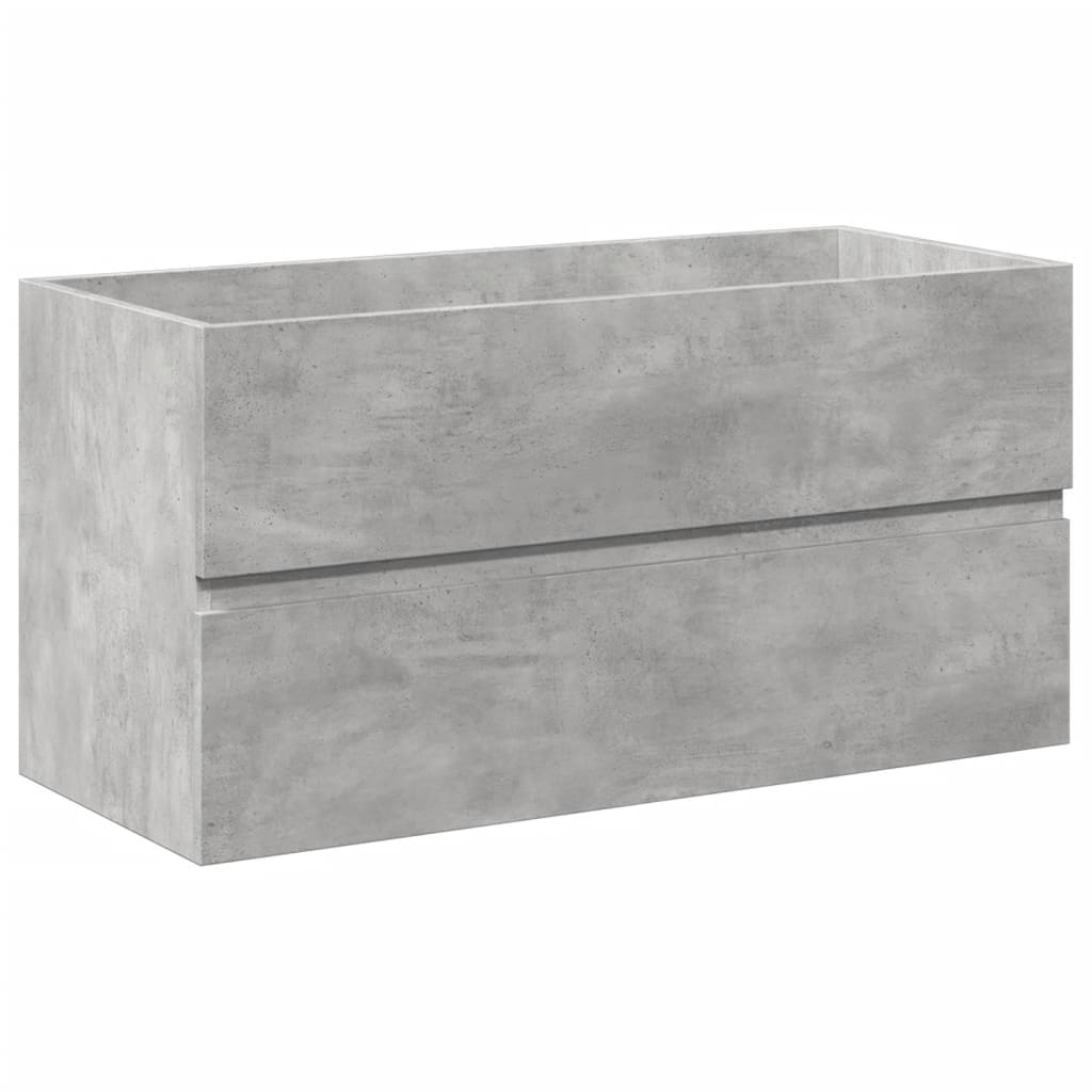 2-delige Badkamermeubelset bewerkt hout betongrijs is nu te koop bij PeponiXL, paradijselijk wonen!