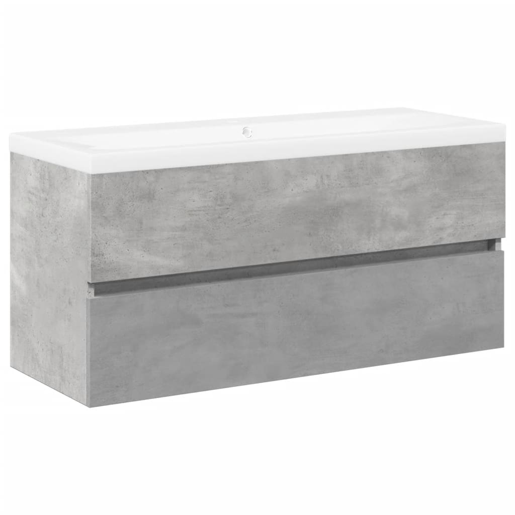 2-delige Badkamermeubelset bewerkt hout betongrijs is nu te koop bij PeponiXL, paradijselijk wonen!