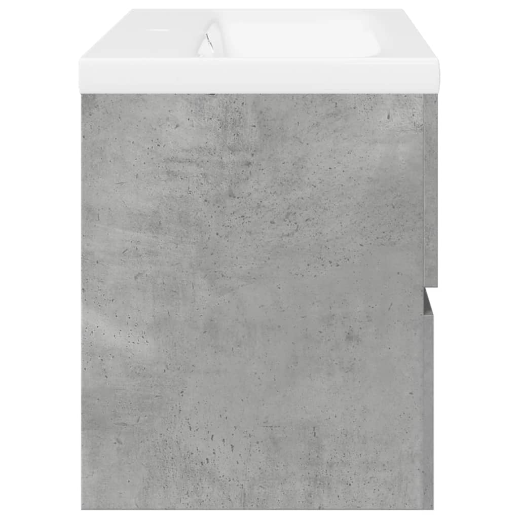 2-delige Badkamermeubelset bewerkt hout betongrijs is nu te koop bij PeponiXL, paradijselijk wonen!