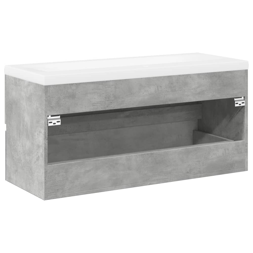 2-delige Badkamermeubelset bewerkt hout betongrijs is nu te koop bij PeponiXL, paradijselijk wonen!