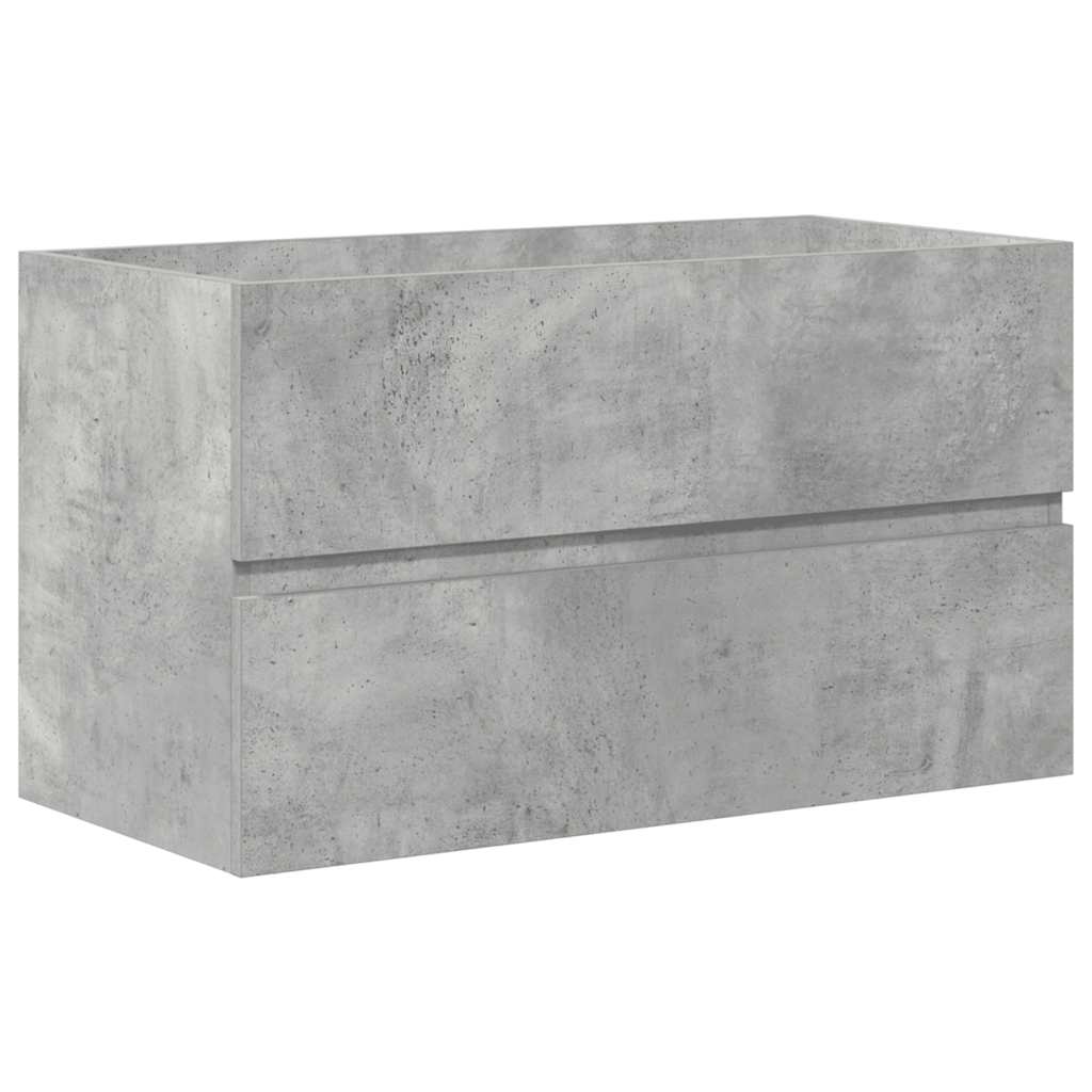 2-delige Badkamermeubelset bewerkt hout betongrijs is nu te koop bij PeponiXL, paradijselijk wonen!