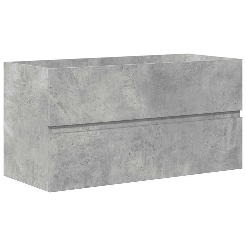 2-delige Badkamermeubelset bewerkt hout betongrijs is nu te koop bij PeponiXL, paradijselijk wonen!