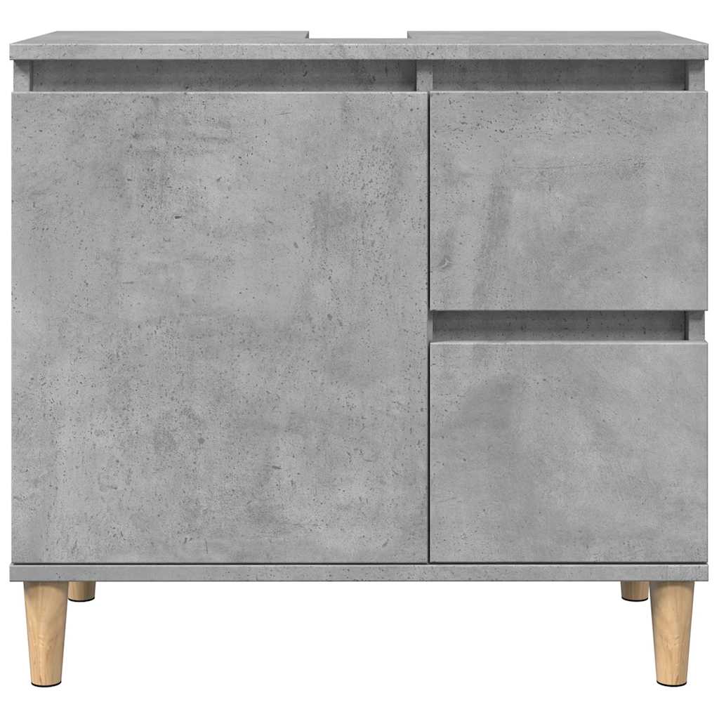 3-delige Badkamermeubelset bewerkt hout betongrijs is nu te koop bij PeponiXL, paradijselijk wonen!
