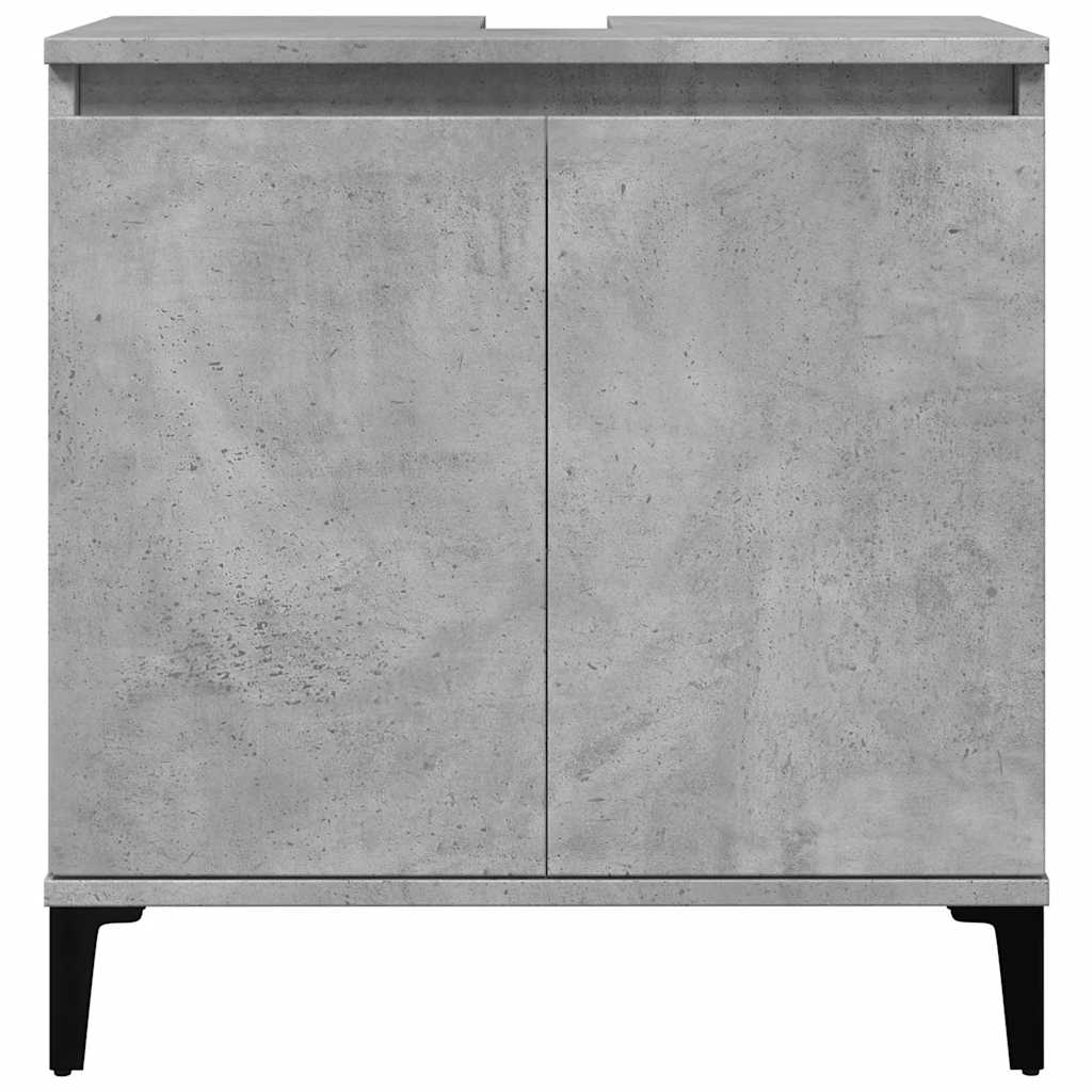 3-delige Badkamermeubelset bewerkt hout betongrijs is nu te koop bij PeponiXL, paradijselijk wonen!