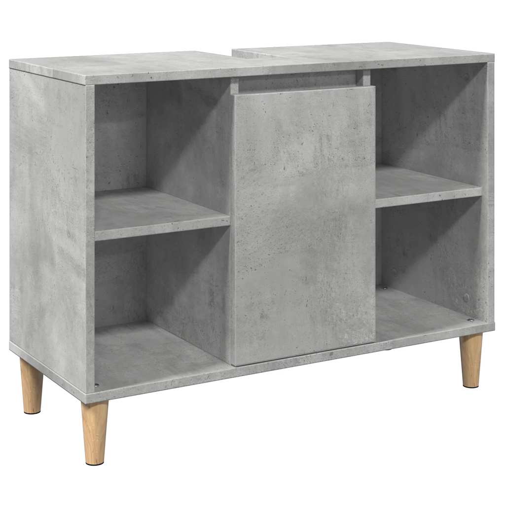 3-delige Badkamermeubelset bewerkt hout betongrijs is nu te koop bij PeponiXL, paradijselijk wonen!