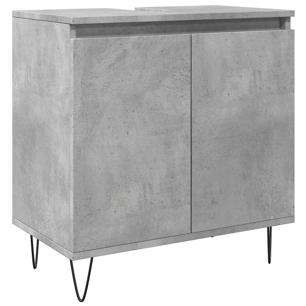 3-delige Badkamermeubelset bewerkt hout betongrijs is nu te koop bij PeponiXL, paradijselijk wonen!