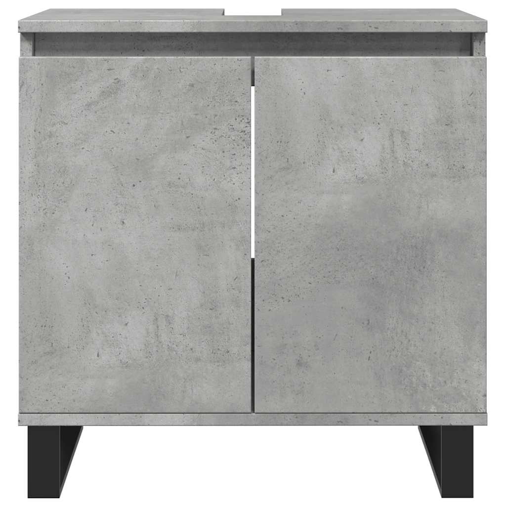 3-delige Badkamermeubelset bewerkt hout betongrijs is nu te koop bij PeponiXL, paradijselijk wonen!