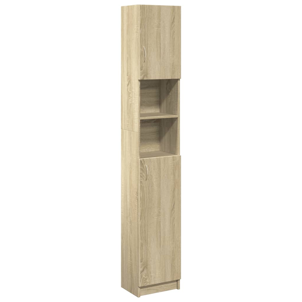 2-delige Badkamermeubelset bewerkt hout sonoma eikenkleurig is nu te koop bij PeponiXL, paradijselijk wonen!