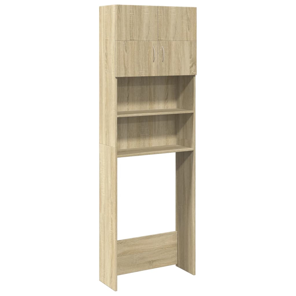 2-delige Badkamermeubelset bewerkt hout sonoma eikenkleurig is nu te koop bij PeponiXL, paradijselijk wonen!