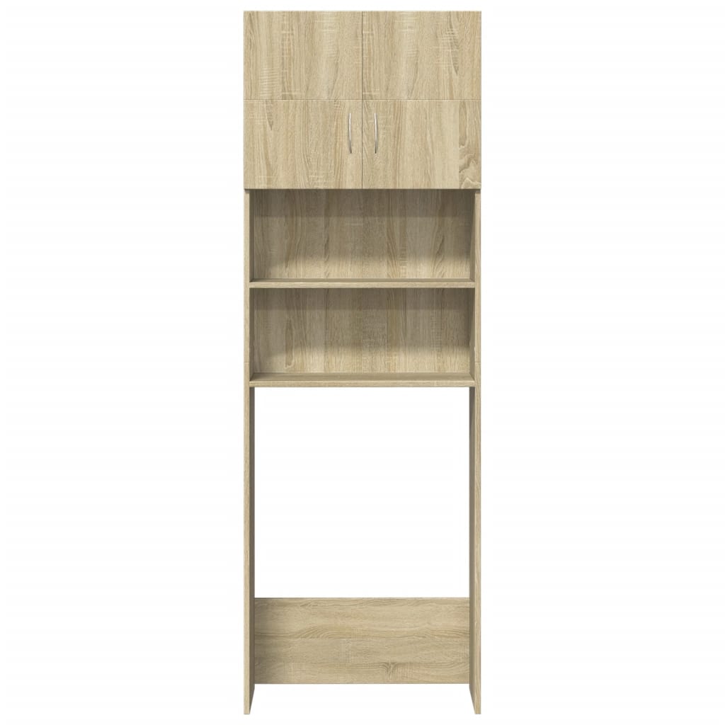 2-delige Badkamermeubelset bewerkt hout sonoma eikenkleurig is nu te koop bij PeponiXL, paradijselijk wonen!
