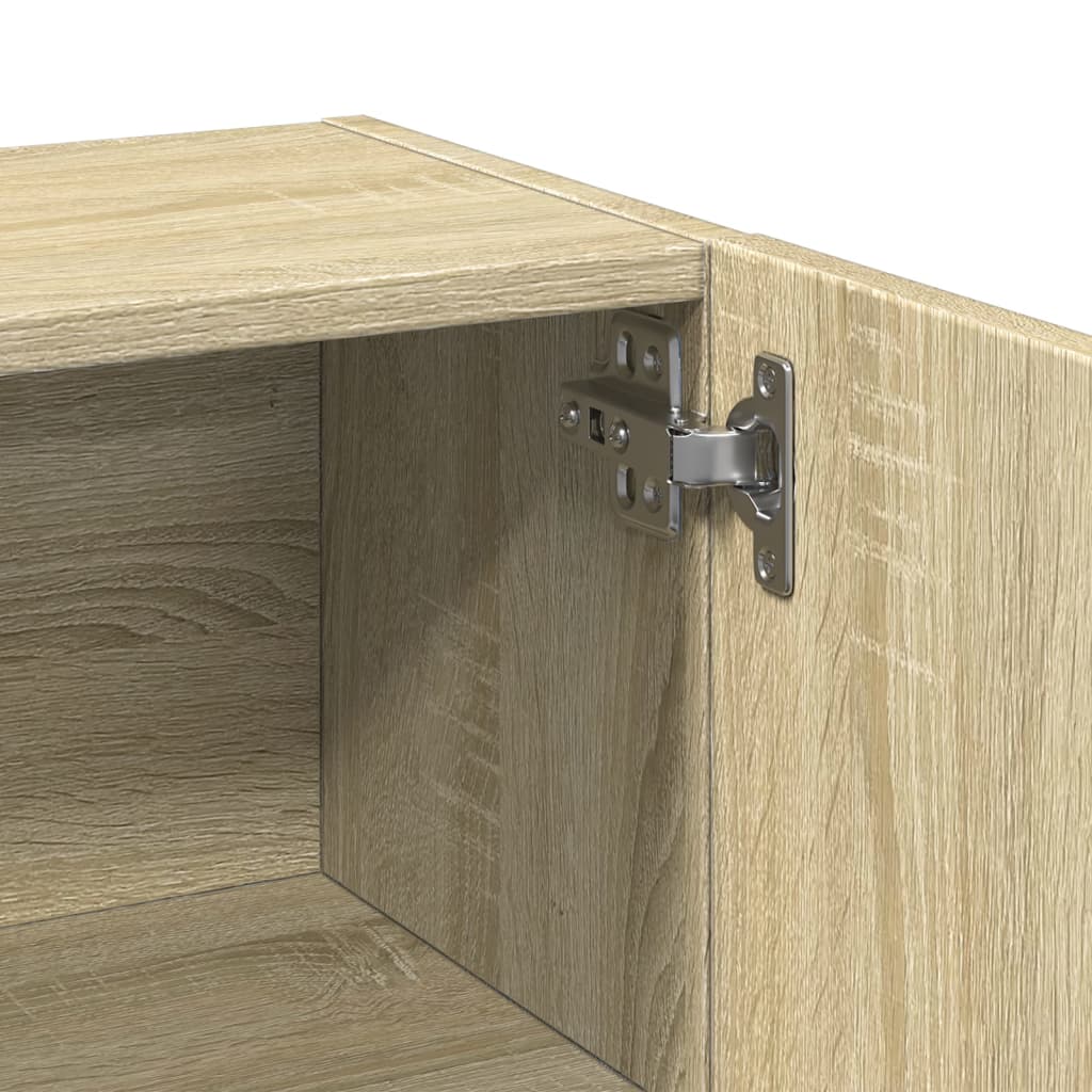 2-delige Badkamermeubelset bewerkt hout sonoma eikenkleurig is nu te koop bij PeponiXL, paradijselijk wonen!