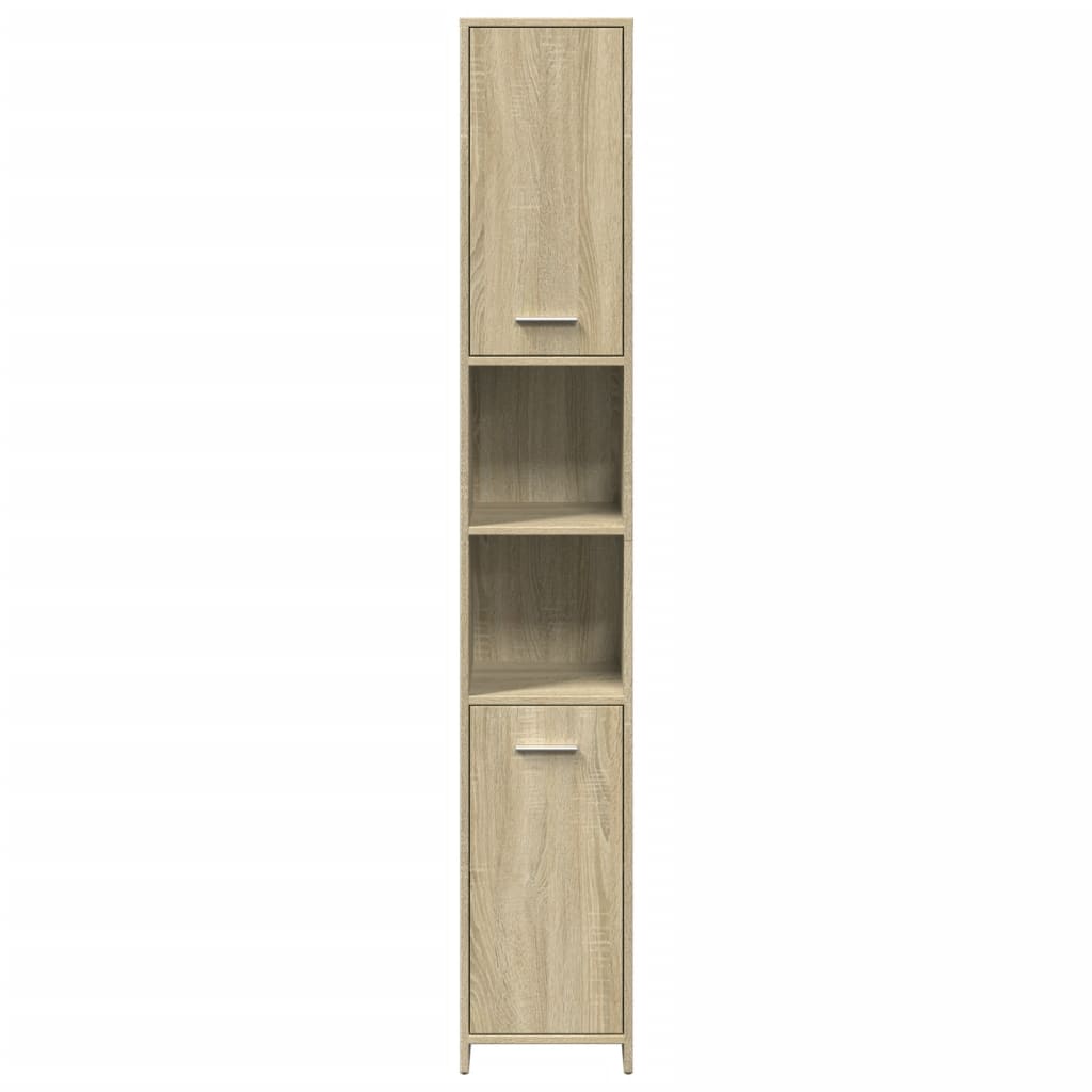 4-delige Badkamermeubelset bewerkt hout sonoma eikenkleurig is nu te koop bij PeponiXL, paradijselijk wonen!