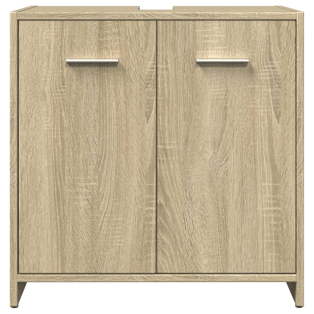 4-delige Badkamermeubelset bewerkt hout sonoma eikenkleurig is nu te koop bij PeponiXL, paradijselijk wonen!