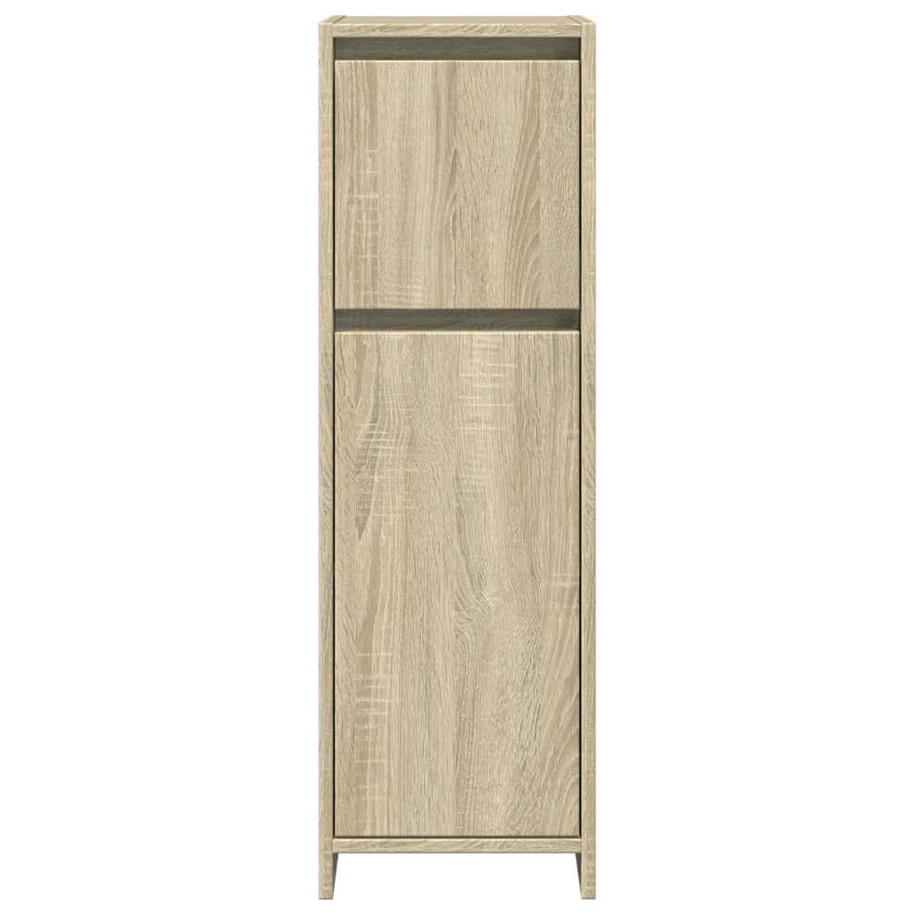 4-delige Badkamermeubelset bewerkt hout sonoma eikenkleurig is nu te koop bij PeponiXL, paradijselijk wonen!
