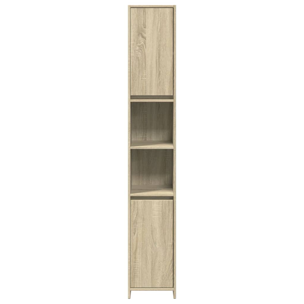 4-delige Badkamermeubelset bewerkt hout sonoma eikenkleurig is nu te koop bij PeponiXL, paradijselijk wonen!