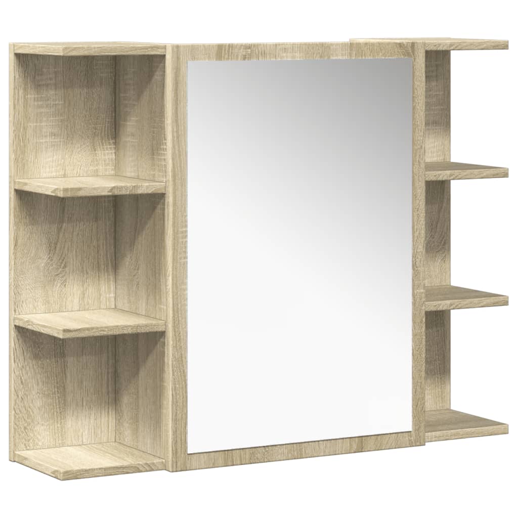 4-delige Badkamermeubelset bewerkt hout sonoma eikenkleurig is nu te koop bij PeponiXL, paradijselijk wonen!